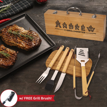 Personalized Grill Master 5-Piece BBQ Gift Set